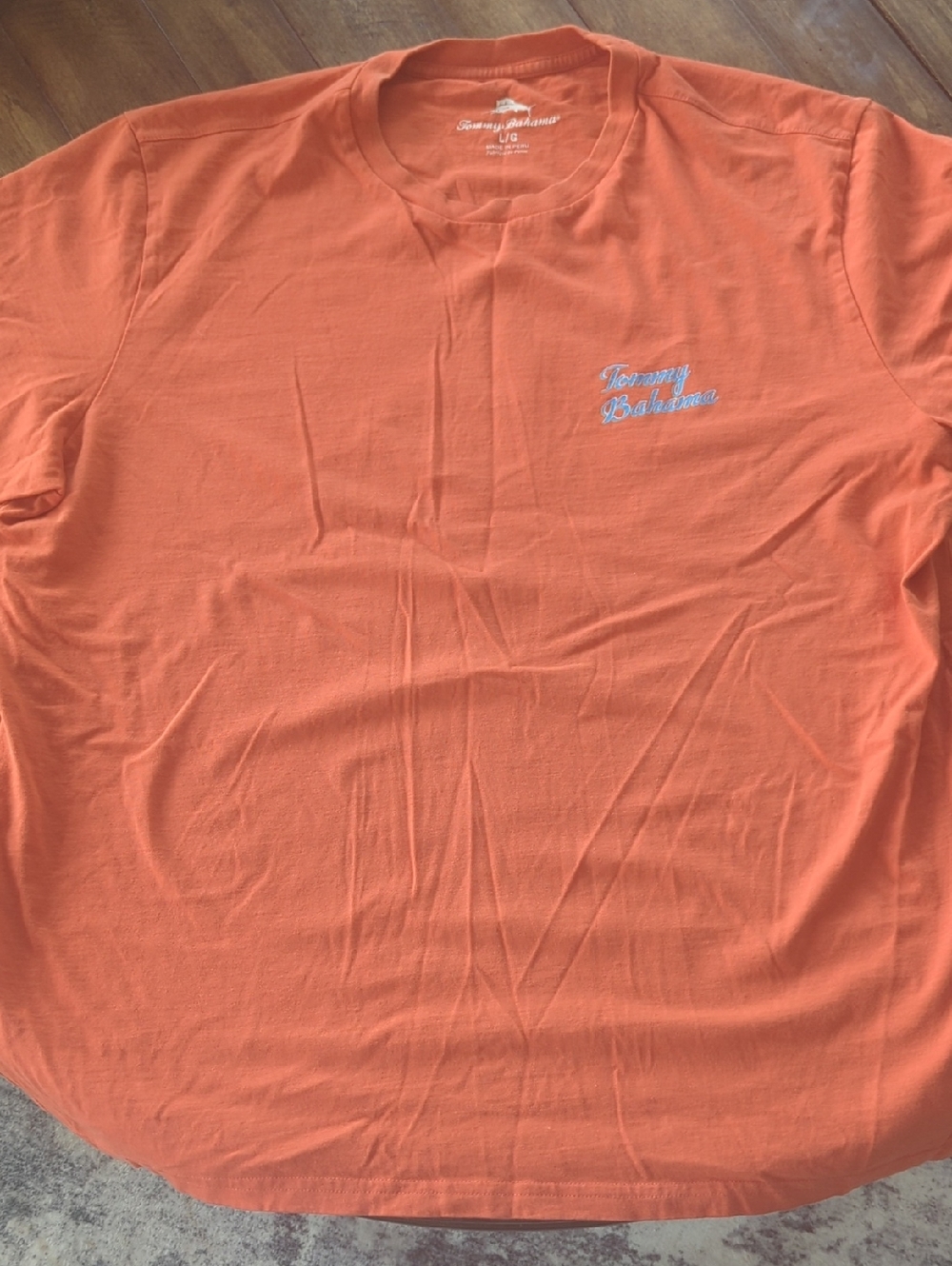 Tommy Bahama Coral Orange Crewneck Logo T-Shirt